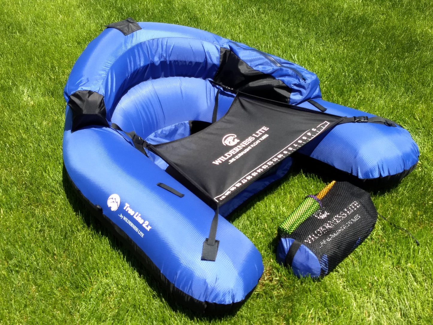 Tree Line 2.x Ultralight Float Tube with Double Action Inflation Pump & Custom Mesh Stuff Sack