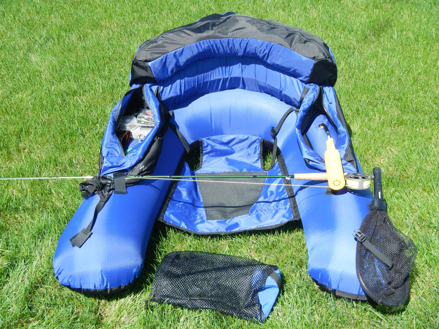 Backpacker Pro Ultralight Float Tube with Double Action Inflation Pump & Custom Mesh Stuff Sack