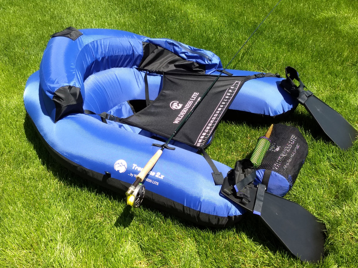 Backpacking Float Tube Tree Line 2.x Ultralight Float Tube with Double Action Inflation Pump ...